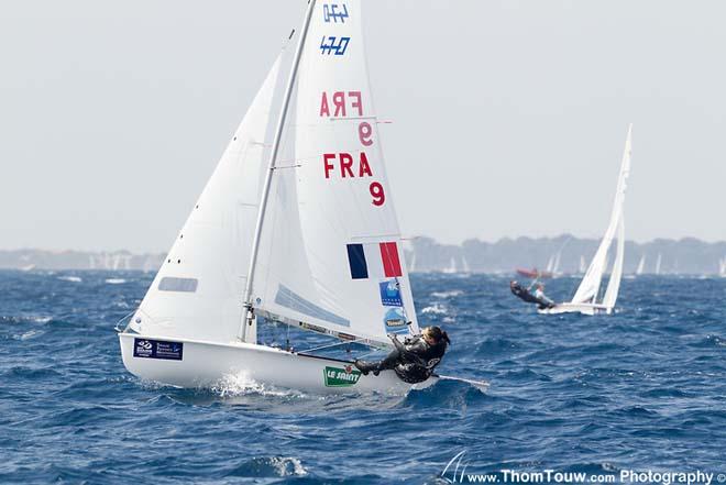 Camille Lecointre and Hélène Defrance (FRA), Women’s 470 - 2014 ISAF Sailing World Cup Hyeres © Thom Touw http://www.thomtouw.com